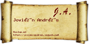 Jovián András névjegykártya